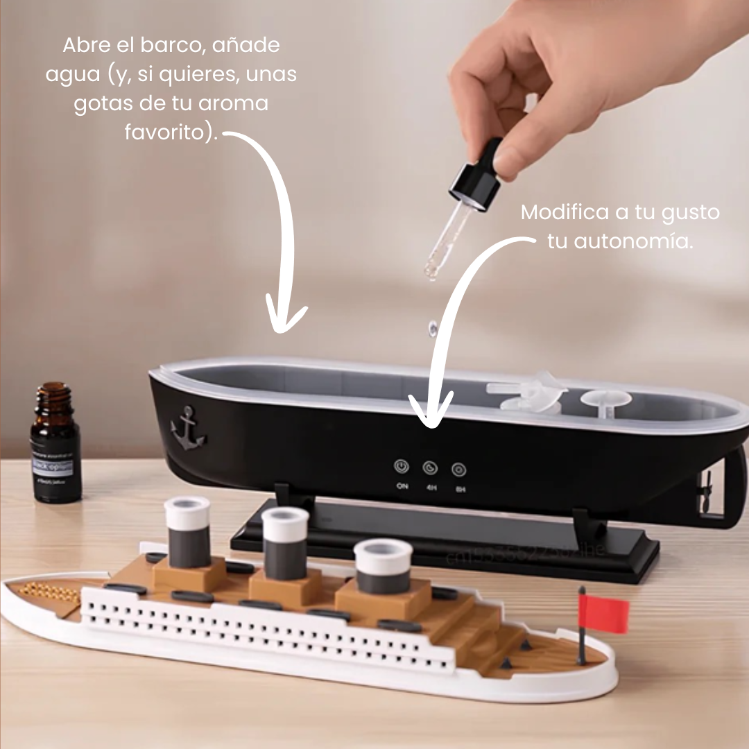 Barco humificador de Aroma y Aceites esenciales